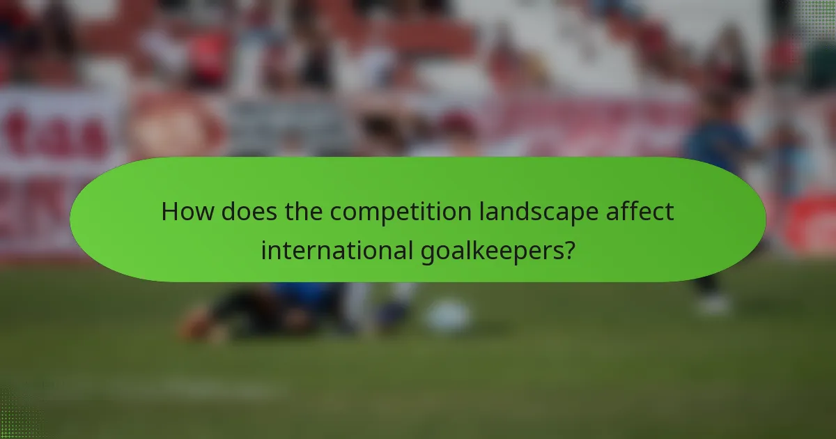 How does the competition landscape affect international goalkeepers?